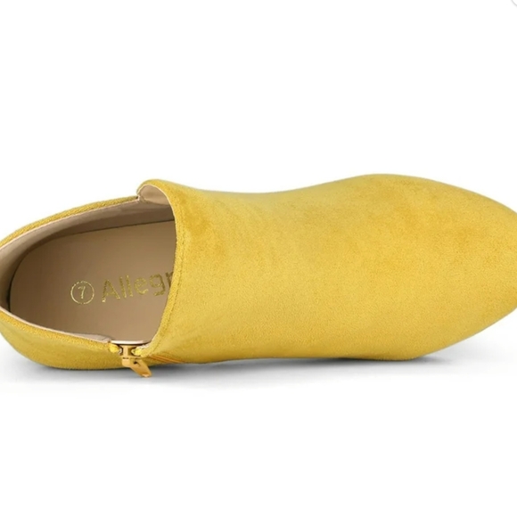 Allegra K Mustard Heeled Boots - Picture 8 of 8
